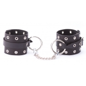Черные кожаные оковы с люверсами - Crazy Handmade - купить с доставкой в Подольске