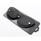 Черная кожаная маска на глаза со съемной шторкой - Crazy Handmade - купить с доставкой в Подольске