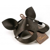 Черная кожаная маска  Кошка  с маленькими ушками - Crazy Handmade - купить с доставкой в Подольске