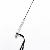 Черный кожаный стек с гладкой ручкой - 55 см. - Crazy Handmade - купить с доставкой в Подольске