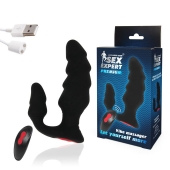 Черный анальный вибростимулятор с пультом ДУ - Sex Expert - в Подольске купить с доставкой