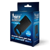 Черная открытая насадка на пенис с кольцом для мошонки XXXL-size - 9,9 см. - Sex Expert - в Подольске купить с доставкой