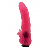 Розовая насадка для страпона с клиторальными лепестками - 18,5 см. - LOVETOY (А-Полимер) - купить с доставкой в Подольске