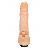 Телесная гелевая насадка-фаллос с клиторальными лепестками - 18,5 см. - LOVETOY (А-Полимер) - купить с доставкой в Подольске