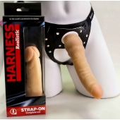 Реалистичный страпон телесного цвета - 19,3 см. - LOVETOY (А-Полимер) - купить с доставкой в Подольске