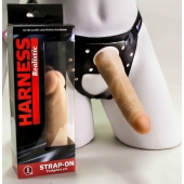 Страпон телесного цвета на регулируемых ремешках - 17 см. - LOVETOY (А-Полимер) - купить с доставкой в Подольске