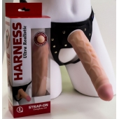 Насадка-фаллос в комплекте с трусиками Harness - 21,6 см. - LOVETOY (А-Полимер) - купить с доставкой в Подольске