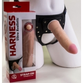 Страпон Харнесс из двух предметов: трусики с плугом и насадка-фаллос - 18 см. - LOVETOY (А-Полимер) - купить с доставкой в Подольске