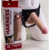 Страпон Harness из двух предметов: трусики с плугом и насадка-фаллос - 17 см. - LOVETOY (А-Полимер) - купить с доставкой в Подольске