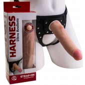 Реалистичный страпон Harness из трусиков и насадки-фаллоса - 18,5 см. - LOVETOY (А-Полимер) - купить с доставкой в Подольске