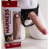Реалистичный страпон Harness из трусиков и насадки-фаллоса - 18,5 см. - LOVETOY (А-Полимер) - купить с доставкой в Подольске