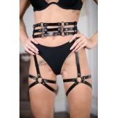 Кожаные гартеры на поясе Esteria - БДСМ Арсенал - купить с доставкой в Подольске