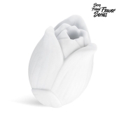 Белый нереалистичный мастурбатор в форме бутона цветка Lotus - 1137 - в Подольске купить с доставкой