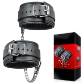 Черные кожаные оковы на цепочке с карабинами - Notabu - купить с доставкой в Подольске