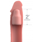 Телесная насадка-удлинитель 2 Inch Silicone X-tension with Strap - 20,3 см. - Pipedream - в Подольске купить с доставкой