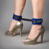 Сине-чёрные оковы на ноги из неопрена - Sitabella - купить с доставкой в Подольске