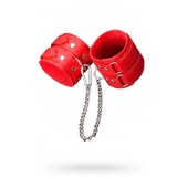 Кожаные красные оковы с цепочкой - Sitabella - купить с доставкой в Подольске
