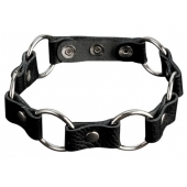 Кожаный черный ошейник с кольцами - Sitabella - купить с доставкой в Подольске
