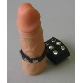 Чёрный поводок на пенис из натуральной кожи - Sitabella - купить с доставкой в Подольске