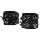 Чёрные наручники из кожи - Sitabella - купить с доставкой в Подольске