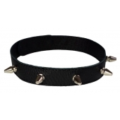 Узкий чёрный ошейник с шипами - Sitabella - купить с доставкой в Подольске