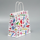 Подарочный крафтовый пакет«18» - 22×22×11 см. - Сима-Ленд - купить с доставкой в Подольске