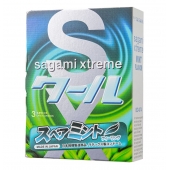 Презервативы Sagami Xtreme Mint с ароматом мяты - 3 шт. - Sagami - купить с доставкой в Подольске