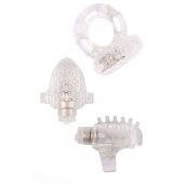 Набор из 3 прозрачных эрекционных колец с вибрацией Teasers Ring Kit - Chisa - в Подольске купить с доставкой