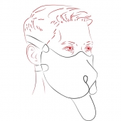 Красная неопреновая маска  Дог - Sitabella - купить с доставкой в Подольске