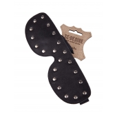 Черная кожаная маска на глаза с заклепками - Sitabella - купить с доставкой в Подольске