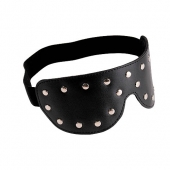 Черная кожаная маска на глаза с заклепками - Sitabella - купить с доставкой в Подольске