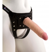 Телесный ультра реалистичный страпон с регулируемыми трусиками - 16,5 см. - LOVETOY (А-Полимер) - купить с доставкой в Подольске