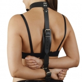 Черная кожаная фиксация рук за спиной  Новичок - Sitabella - купить с доставкой в Подольске