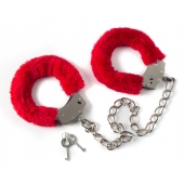 Красные меховые оковы на ноги BONDAGE - Lola Games - купить с доставкой в Подольске