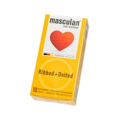 Презервативы с колечками и пупырышками Masculan Ribbed+Dotted - 10 шт. - Masculan - купить с доставкой в Подольске