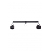 Черная распорка для ног с кожаными манжетами - Pecado - купить с доставкой в Подольске