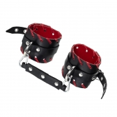 Черно-красные оковы из натуральной кожи - Pecado - купить с доставкой в Подольске