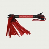 Красно-черная плетка из натуральной кожи - 51 см. - БДСМ Арсенал - купить с доставкой в Подольске