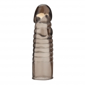 Дымчатая насадка-удлинитель Ribbed Realistic Penis Enhancing Sleeve Extension - 15,2 см. - BlueLine - в Подольске купить с доставкой