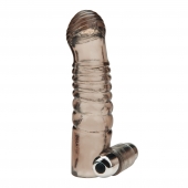 Дымчатая насадка на пенис с вибрацией  Vibrating Penis Enhancing Sleeve Extension - 13,3 см. - BlueLine - в Подольске купить с доставкой