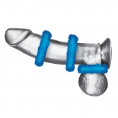 Комплект из трех голубых эрекционных колец 3-Pack Ribbed Rider Cock Ring Set - BlueLine - в Подольске купить с доставкой