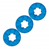 Комплект из трех голубых эрекционных колец 3-Pack Ribbed Rider Cock Ring Set - BlueLine - в Подольске купить с доставкой