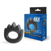 Черное эрекционное кольцо в форме пламени - Sex Expert - в Подольске купить с доставкой