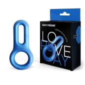 Голубое эрекционное кольцо с петлёй - 1137 - в Подольске купить с доставкой