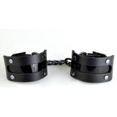 Чёрные наручники с вставкой «Пятница» - Sitabella - купить с доставкой в Подольске