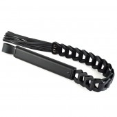 Черная кожаная плеть «Клеопатра» - 62 см. - Sitabella - купить с доставкой в Подольске