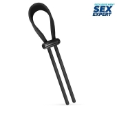 Черный ремень-лассо для усиления эрекции - Sex Expert - в Подольске купить с доставкой