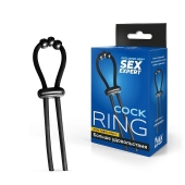 Черное эрекционное кольцо со стимулирующими бусинами - Sex Expert - в Подольске купить с доставкой