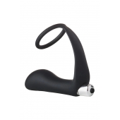 Черное эрекционное кольцо с вибропробкой Vibrating Anal Plug With Cockring - Dream Toys - в Подольске купить с доставкой