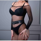 Черный кожаный пояс Sex Game - БДСМ Арсенал - купить с доставкой в Подольске